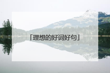 理想的好词好句