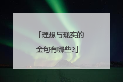 理想与现实的金句有哪些?