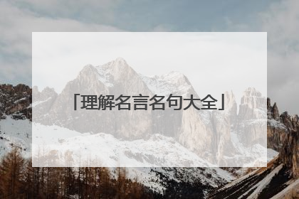 理解名言名句大全