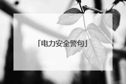 电力安全警句