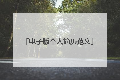 电子版个人简历范文