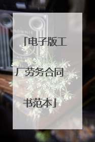 电子版工厂劳务合同书范本