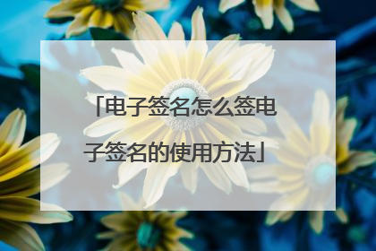 电子签名怎么签电子签名的使用方法
