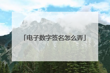 电子数字签名怎么弄