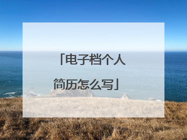 电子档个人简历怎么写