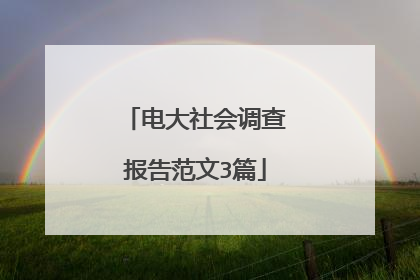 电大社会调查报告范文3篇