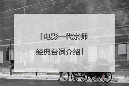 电影一代宗师经典台词介绍