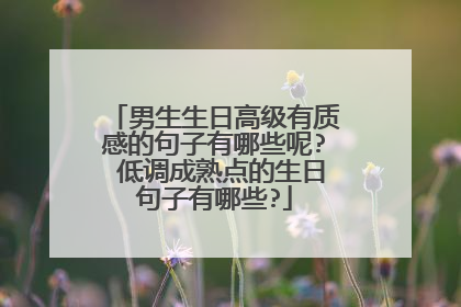 男生生日高级有质感的句子有哪些呢? 低调成熟点的生日句子有哪些?