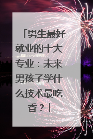 男生最好就业的十大专业:未来男孩子学什么技术最吃香?