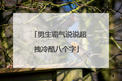 男生霸气说说超拽冷酷八个字