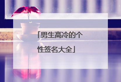男生高冷的个性签名大全