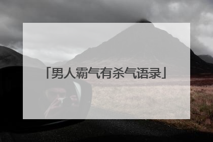男人霸气有杀气语录