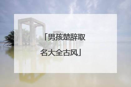 男孩楚辞取名大全古风