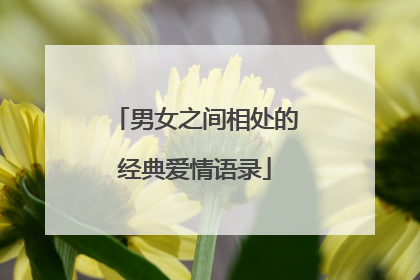 男女之间相处的经典爱情语录