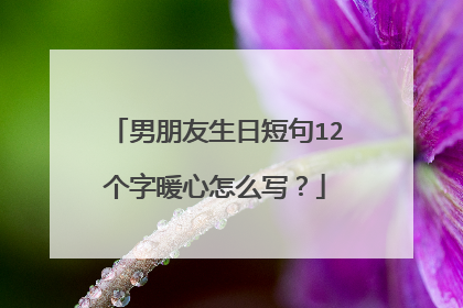男朋友生日短句12个字暖心怎么写？