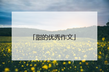 甜的优秀作文