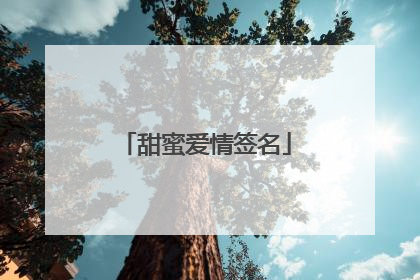 甜蜜爱情签名