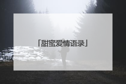 甜蜜爱情语录