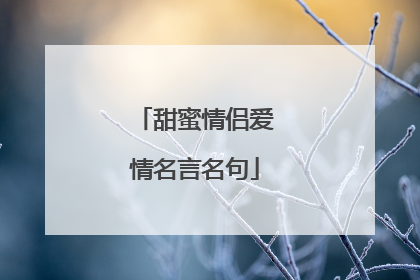 甜蜜情侣爱情名言名句