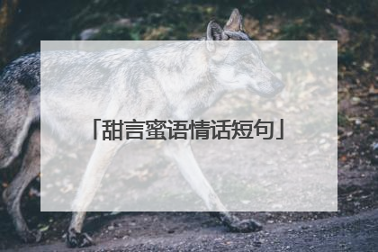 甜言蜜语情话短句