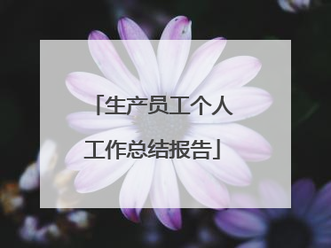 生产员工个人工作总结报告