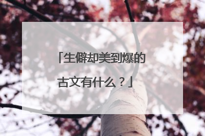 生僻却美到爆的古文有什么？