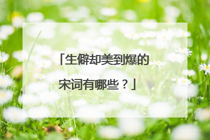 生僻却美到爆的宋词有哪些?