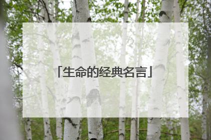 生命的经典名言