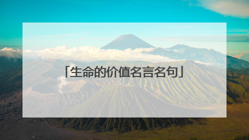 生命的价值名言名句