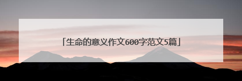 生命的意义作文600字范文5篇