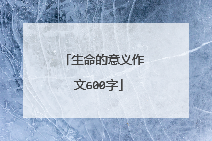 生命的意义作文600字
