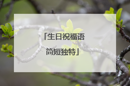 生日祝福语 简短独特