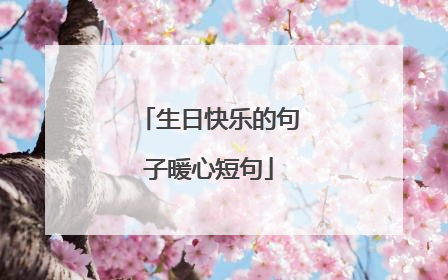 生日快乐的句子暖心短句