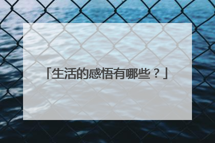生活的感悟有哪些？