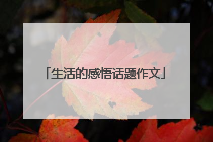 生活的感悟话题作文