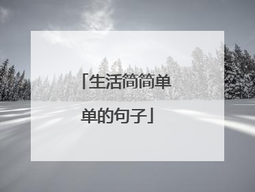 生活简简单单的句子