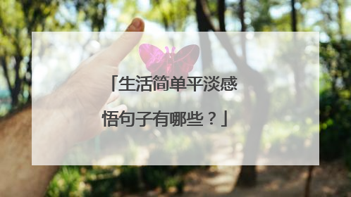生活简单平淡感悟句子有哪些？