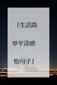 生活简单平淡感悟句子