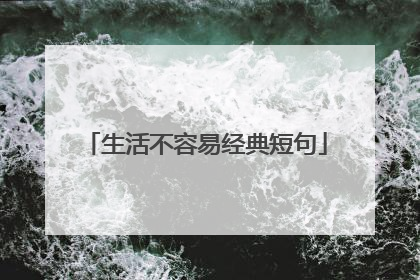 生活不容易经典短句