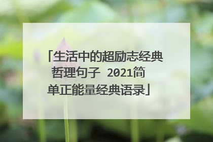 生活中的超励志经典哲理句子 2021简单正能量经典语录
