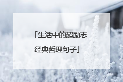 生活中的超励志经典哲理句子