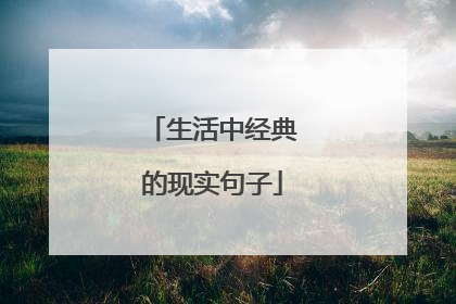 生活中经典的现实句子