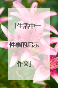 生活中一件事的启示作文