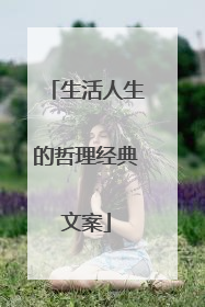 生活人生的哲理经典文案