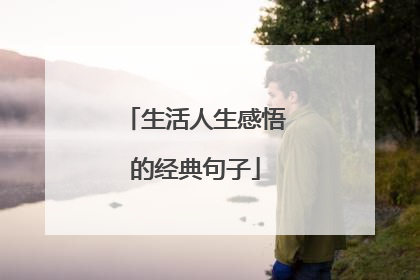生活人生感悟的经典句子