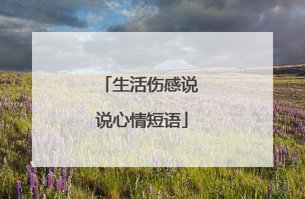 生活伤感说说心情短语