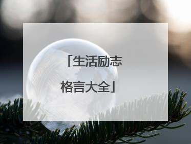 生活励志格言大全