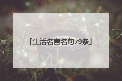生活名言名句79条