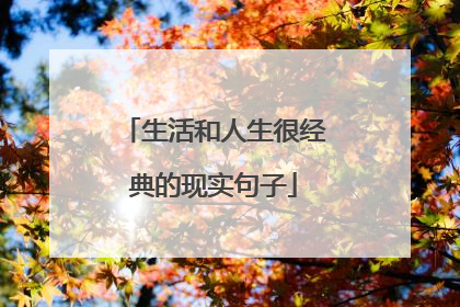 生活和人生很经典的现实句子