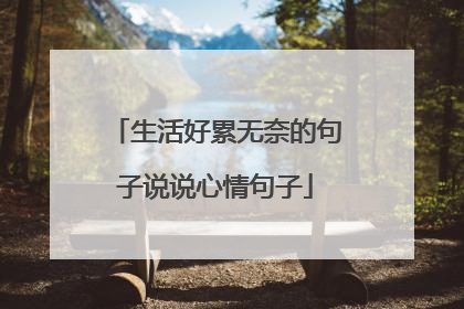 生活好累无奈的句子说说心情句子